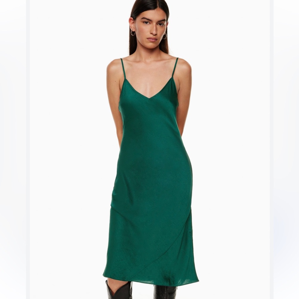 Ink & Ivy Green Spaghetti Strap Satin Slip Dress Small NWT NEW